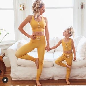 Flexi Lexi yoga pants set mustard yellow